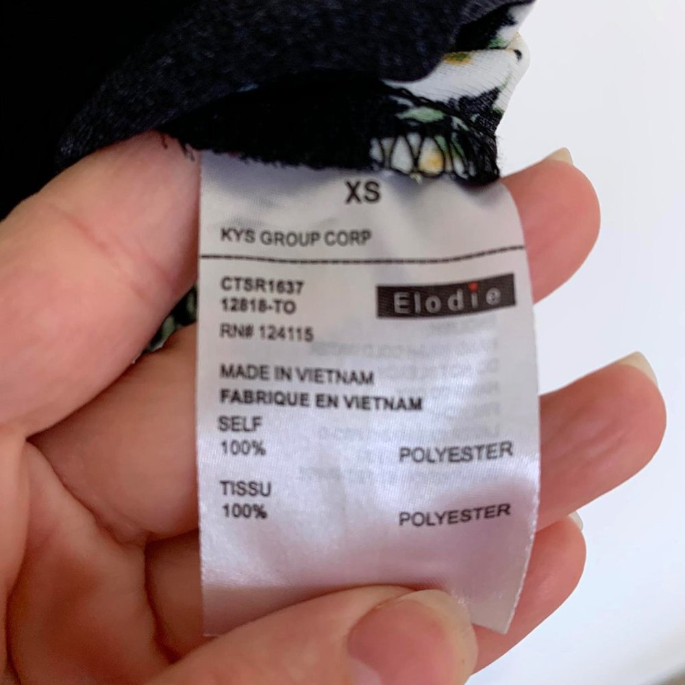 Eloise Woman V Neck Black Floral Pattern Blouse XS - Picture 5 of 5